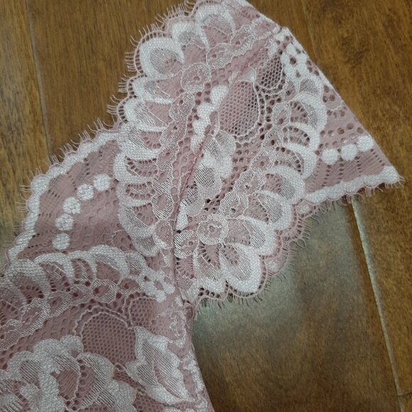 boho lace cap sleeve corset sheer back long line bralette top - Picture 8 of 12